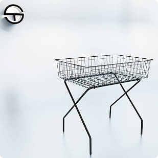 Кошик "NEVA" 900х600х850мм, збірні ноги, чорна. Промо корзина торгова металева для розпродажу, підлоговий накопичувач