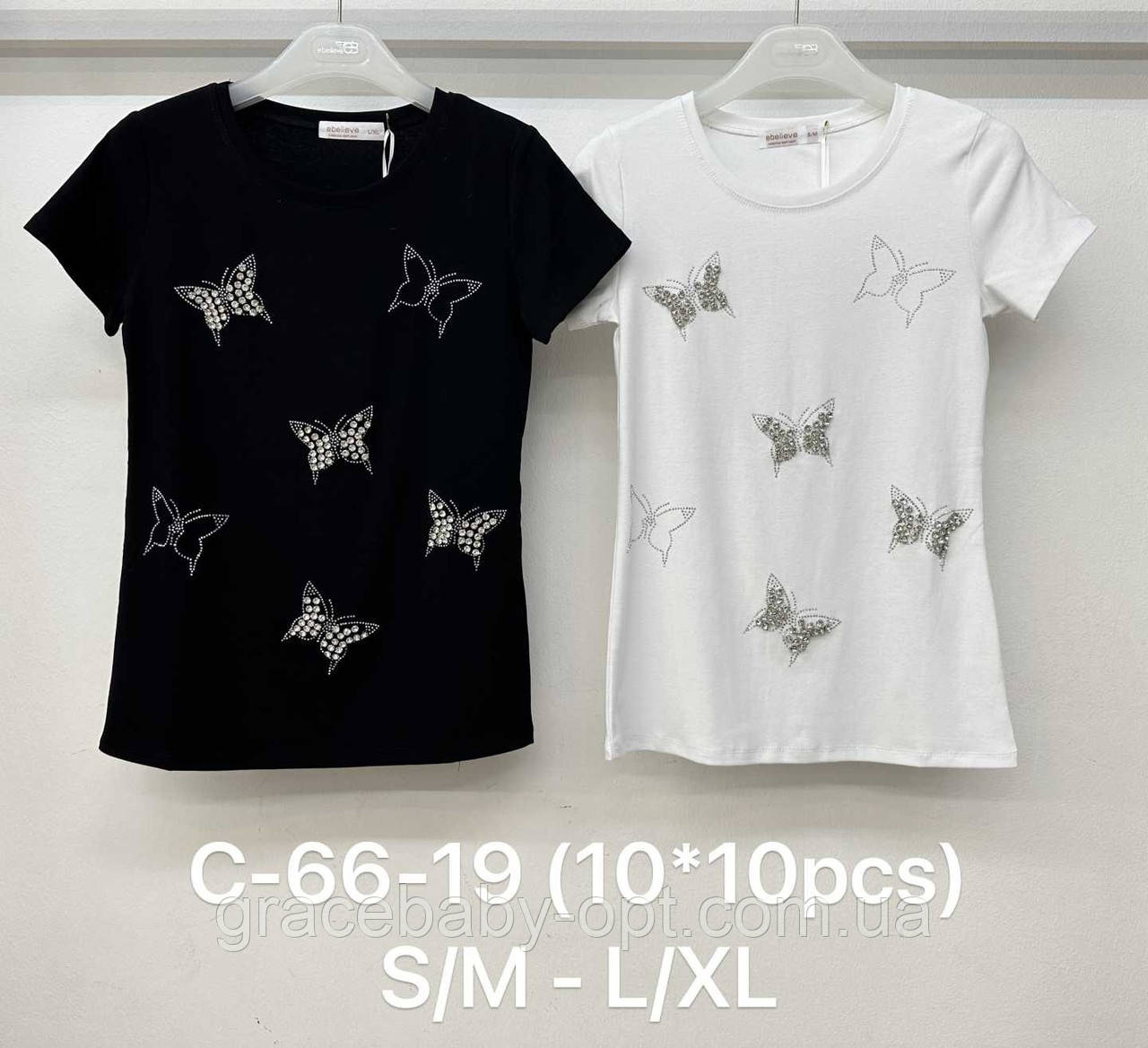 Футболка жіноча оптом, S/M-L/XL pp, № SI-C66-19