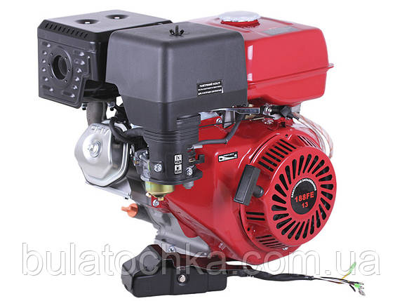 ДВИГУН БЕНЗИНОВИЙ 188FE TATA З ЕЛЕКТРОСТАРТЕРОМ (ВИХІД ВАЛУ ПІД КОНУС) 13 Л.С., фото 1