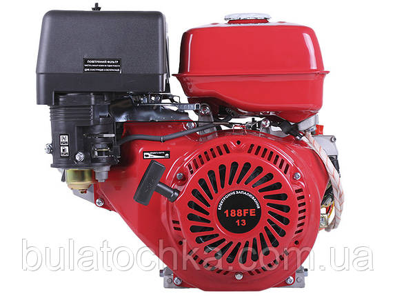 ДВИГУН БЕНЗИНОВИЙ 188FE TATA З ЕЛЕКТРОСТАРТЕРОМ (ВИХІД ВАЛУ ПІД КОНУС) 13 Л.С., фото 2