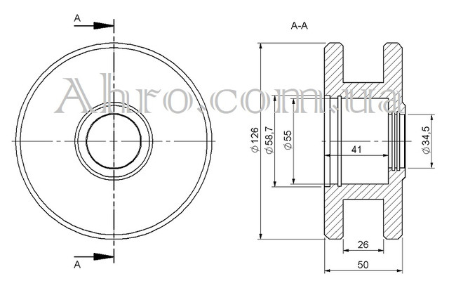 Ролик закритий підйомного колеса картоплезбирального комбайна Anna Z644 (Анна), новий тип, оригінал Польща – 564454042, 5644540420.