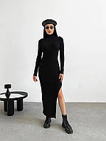 Сукня MAXI довга приталена з розрізом чорна 🖤🔥