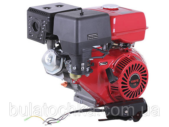 ДВИГУН БЕНЗИНОВИЙ З ЕЛЕКТРОСТАРТЕРОМ 188FE ТАТА (З ВИХОДОМ ВАЛУ ПІД ШПОНКУ, 25 ММ) 13 Л.С., фото 1