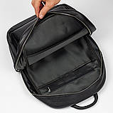 Рюкзак чоловічий шкіряний для документів ноутбуку офісу Tiding Bag Чорний 20 л для ділового чоловіка з натуральної шкіри, фото 9