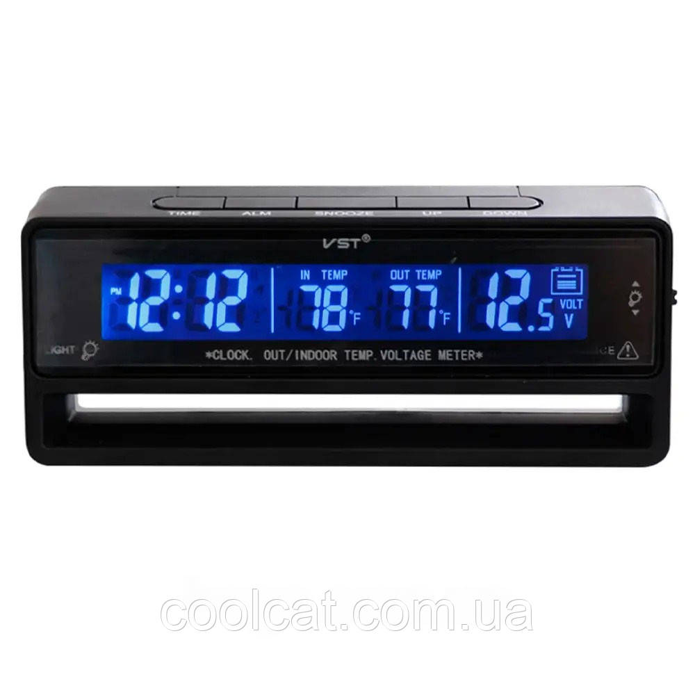 Автомобильные часы с термометром и вольтметром VST-7010V / Авточасы / Часы с подсветкой - фото 8 - id-p2087336550