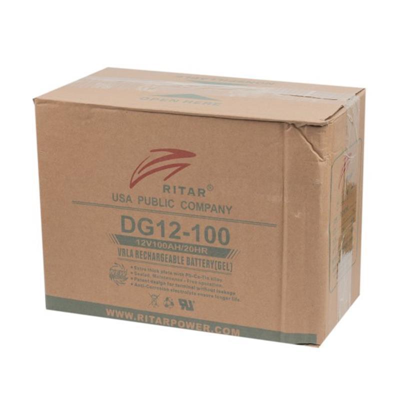 Аккумуляторна батарея Ritar 12 V 100 AH (DG12-100) GEL Сірий DS, фото 1