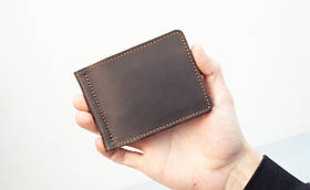 Прижим для грошей шкіряний темно-коричневий