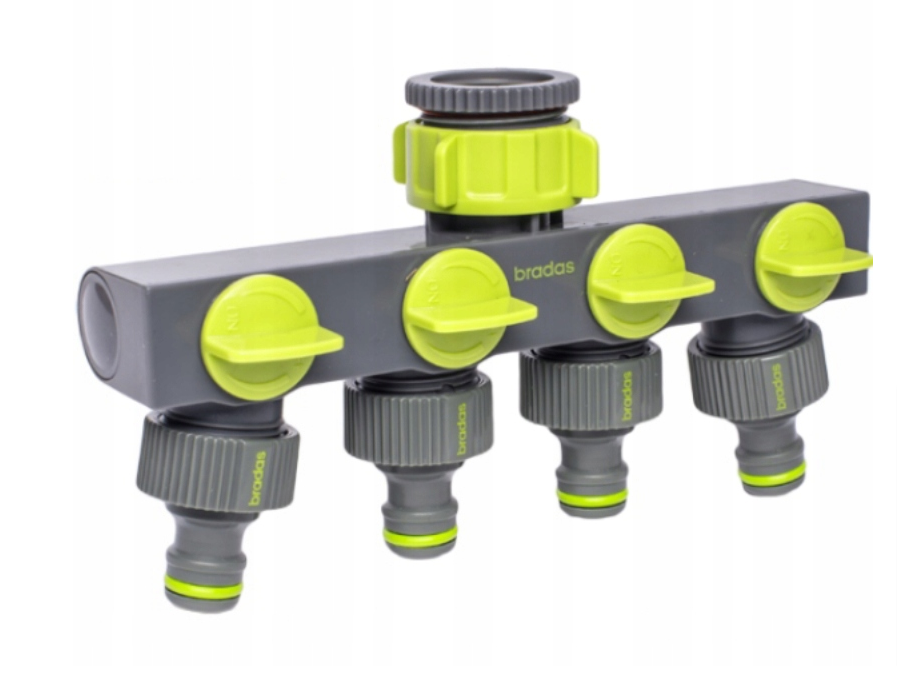 Розподільник 3/4" або 1" ВР, 4 кульових крана з адаптером Bradas LIME LINE (Польща)