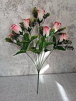 Искусственные цветы "Роза Бутон + самшит 7 гол"