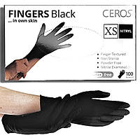 Рукавички нітрилові PLUS (Чорні) Ceros XS(р)