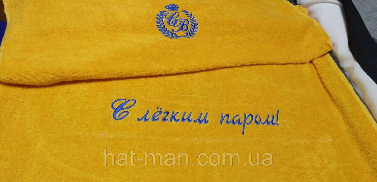 Велике махрове полотенце "З легким паром" 70*140 см, фото 1