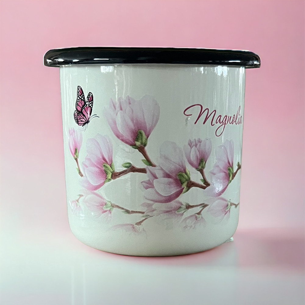 Кружка 0.4 л емальована Магнолія молочна 01031/2 Idilia, фото 1