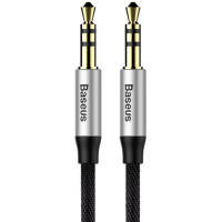 Кабель мультимедийный Jack 3.5mm Yiven M30 M\/M 1m silver-black Baseus (CAM30-BS1)