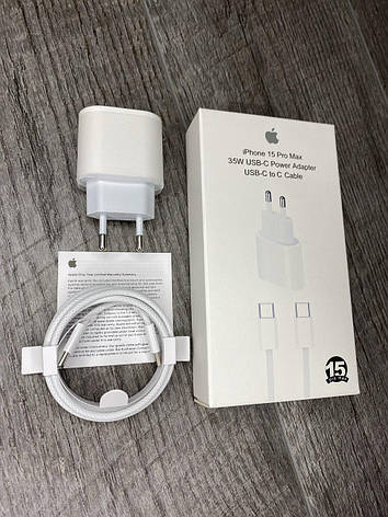 Швидка зарядка для iPhone 15 Pro Max 35W USB-C + Кабель Type-C to Type-C, фото 1
