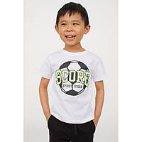 Детская футболка H&M на мальчика 2-4 года - р.98/104 - мяч