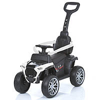 Детская каталка толокар Bambi Racer M 4802EL-1 машина с родительской ручкой, мягкое сидение, музыка / белая