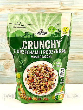 Кранчі мюслі з горіхами та родзинками Crownfield Crunchy 350г Польща