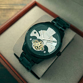 Чоловічий наручний стрілочний годинник з автозаводом Skmei 9205 BKWT Black-White / Стильний подарунок для чоловіка