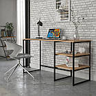 Стіл письмовий з металевим каркасом та полицями колір Дуб крафт золотий, фото 2