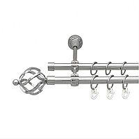 Карниз кованый для штор двойной сатин Ареззо 16мм диаметр гладкая комплект