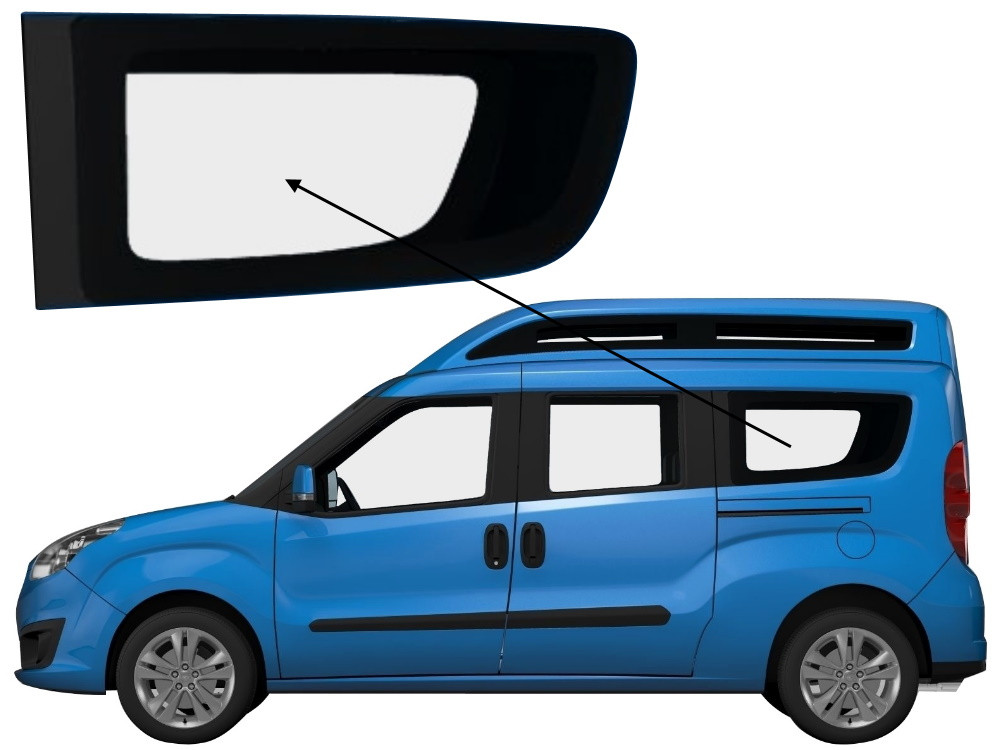 Бічне скло Opel Combo D 2011-2018 салону заднє ліве довга база