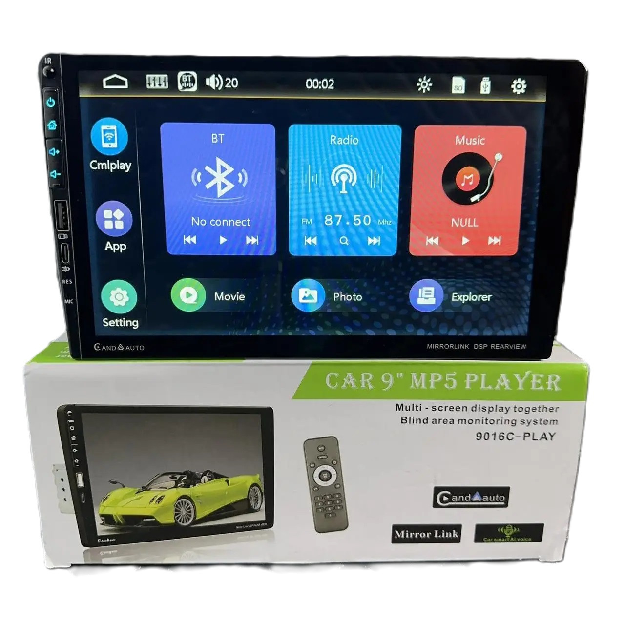 Універсальна магнітола 9016C Windows Автомагнітола 1DIN з екраном 9 дюймів' Carplay