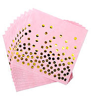 Салфетки праздничные "Pink&gold" (20 шт.), размер - 33х33 см