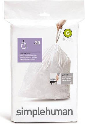 Мішки для сміття 20 шт. Simplehuman розмір G 30 л, фото 1