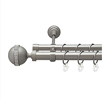 Карниз кованый для штор двойной сатин Авея 16мм диаметр гладкая комплект