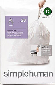 Мішки для сміття 20 шт. Simplehuman розмір C 10-12 л