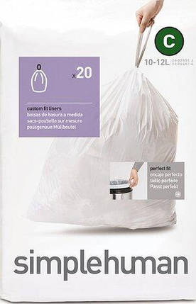 Мішки для сміття 20 шт. Simplehuman розмір C 10-12 л, фото 1