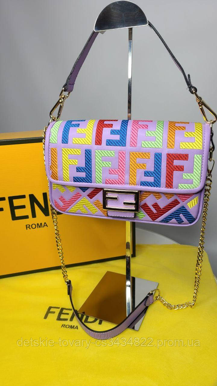 Женская сумка кросс-боди Fendi baguette Брендовая сумка багет Сумочки ...