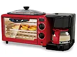 Електрична духовка шафа для 3в1 RAF R53O8R духова шафа кавоварка сковорода 1250 Вт колір Червоний, фото 3