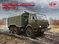 Сборная масштабная модель 1:35 грузового автомобиля КамАЗ-4310 с фургоном К4320Д