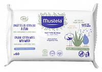 Влажные салфетки из органического хлопка Mustela (Baby Organic Cotton Wipes with Water) 60 шт