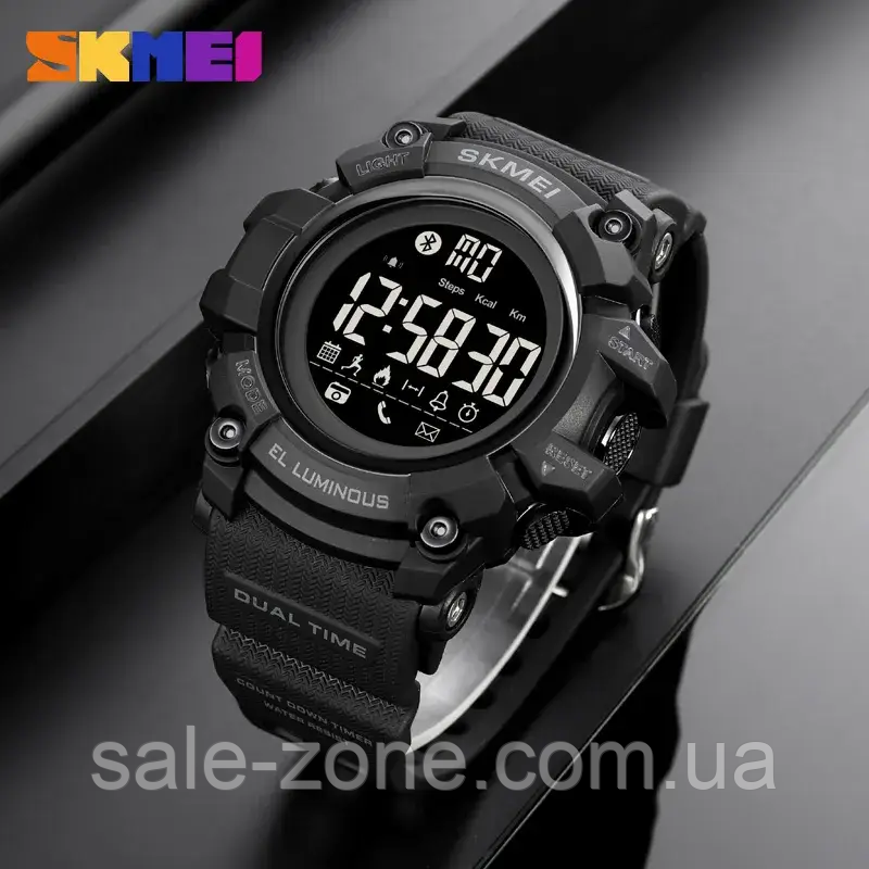 Мужские наручные умные часы Skmei 2053 Bluetooth (Черный) - фото 4 - id-p2087406614