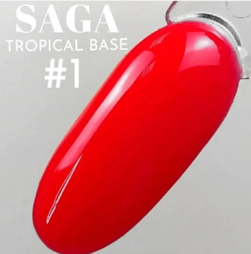 База Saga Tropical Base №1 (неоновий червоний), 8 мл, фото 1