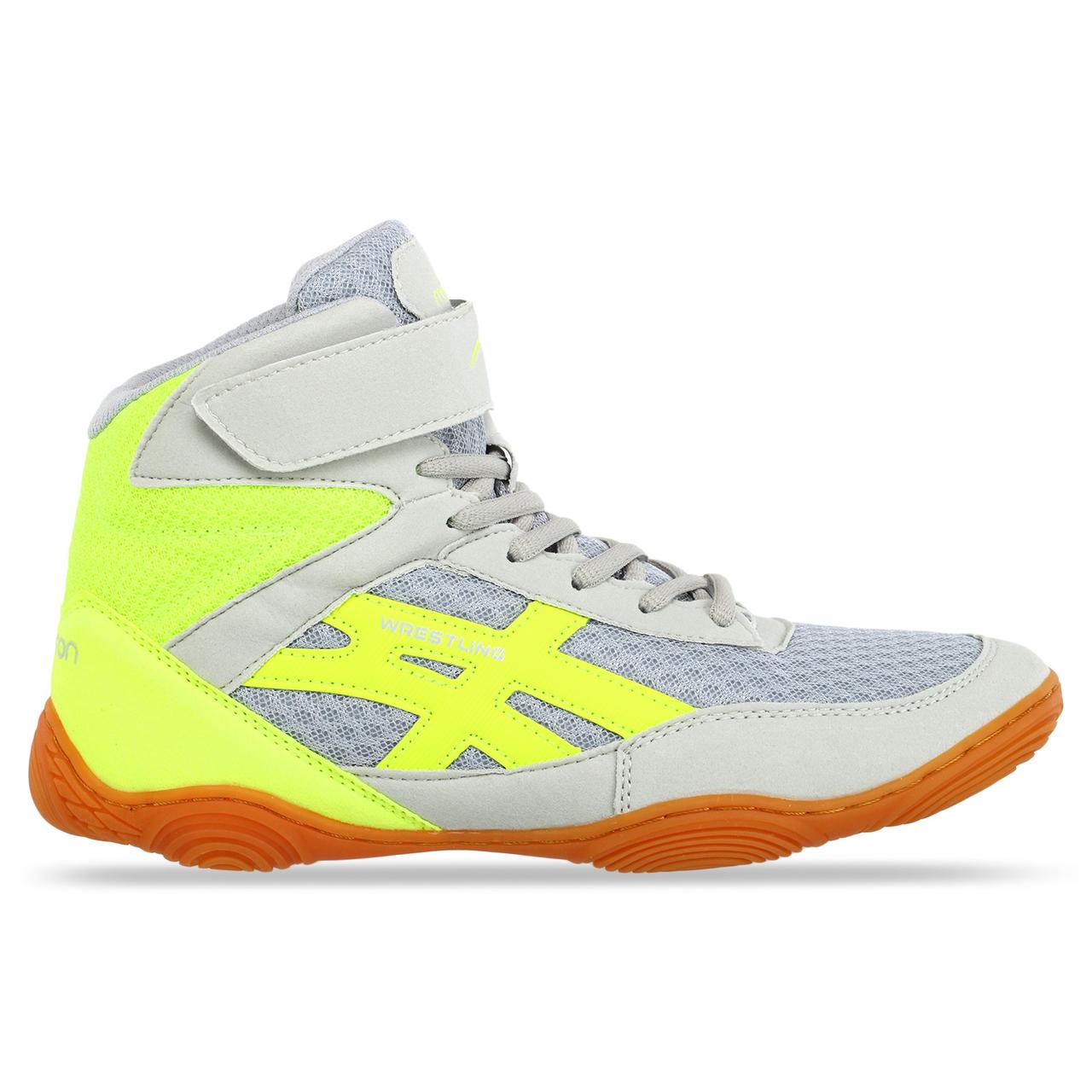 Борцовки замшеві Maraton Wrestling W2005-4 розмір 45 Grey-Bright Yellow