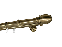 Карниз MStyle для штор металлический двухрядный 25 мм Труба/19мм Профиль Антик Белуно гладкий 200 см