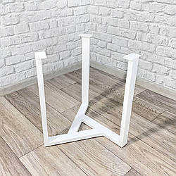 Каркас (підстілля) "Трикутник в основі" для журнального столика / Білий, висота 450 мм,  Д450 мм, пр 40х20 ЛОФТ