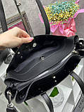 Чорна — три відділення - формат А4 - елегантна, стильна та оригінальна сумка (0502), фото 8