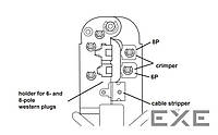 Инструмент сетевой Инструмент (обжимной), 6P4C/6P6C/8P8C-коннекторов, черный (75.07.7146-10)