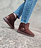 36 р UGG Coffee Уги коричневі короткі з фігурним верхом декорований ремінцем жіночі, фото 9