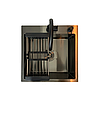 Мийка кухона Kroner 50*50 (2.5\0.5) (см) у чорному PVD  + змішувач + дозатор + кошик, фото 4