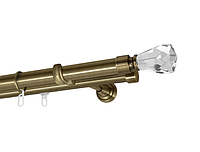 Карниз MStyle для штор металлический двухрядный 25 мм Труба/19мм Профиль Антик Лучетта гладкий 160 см
