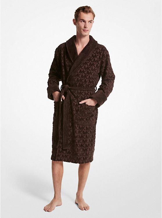 Чоловічий халат Michael Kors Logo Cotton Terry Robe коричневий ( розмір L/XL) у коробці