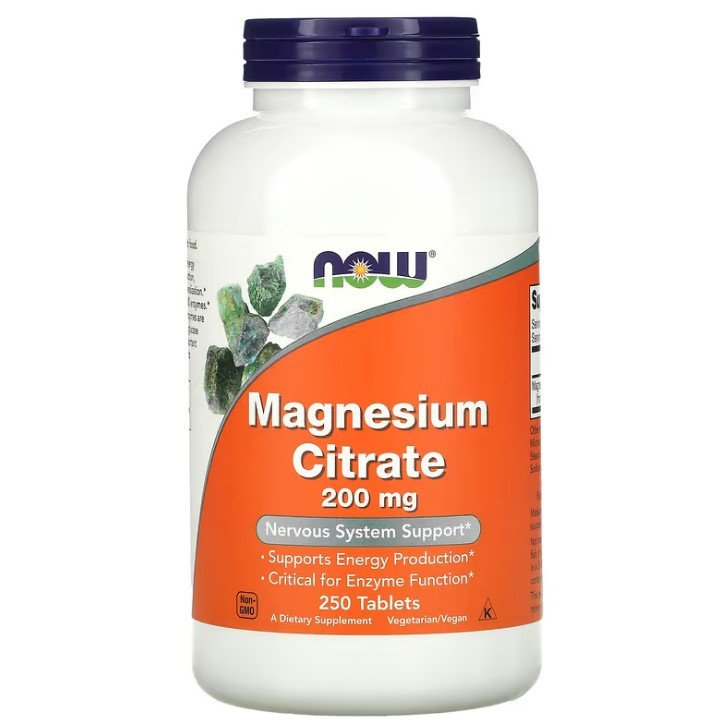 Цитрат магнію (Magnesium Citrate) NOW Foods 200 мг 250 таблеток