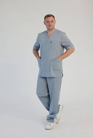 Чоловічий медичний костюм Герман сірий - Костюм масажиста, фото 1