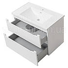 Тумба ЮВВІС для ванної кімнати 80 см біла підвісна ЕЛЬБА з умивальником КАНТЕ, фото 2