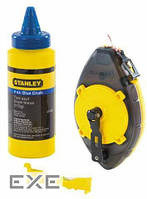 Шнур розмічальний Stanley PowerWinder, 30м, до 45г крейди, + підвісний рівень та крейда (0-47-465)